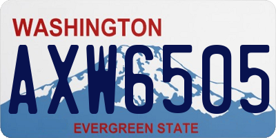 WA license plate AXW6505