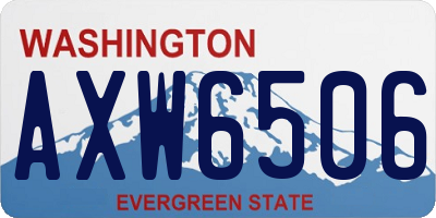 WA license plate AXW6506