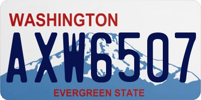 WA license plate AXW6507