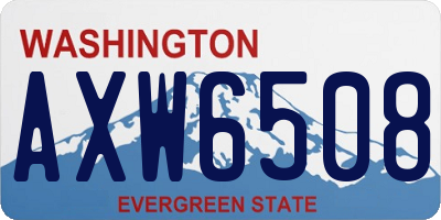 WA license plate AXW6508