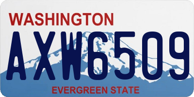 WA license plate AXW6509
