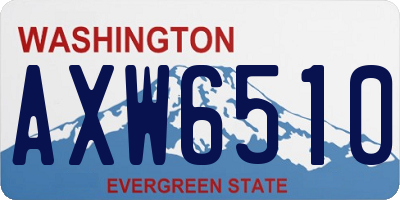 WA license plate AXW6510