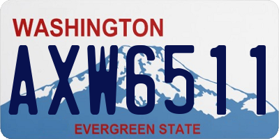 WA license plate AXW6511