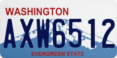 WA license plate AXW6512