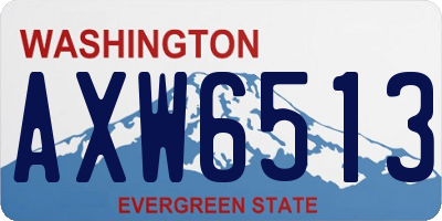 WA license plate AXW6513