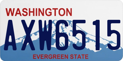 WA license plate AXW6515