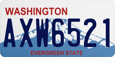 WA license plate AXW6521