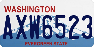 WA license plate AXW6523
