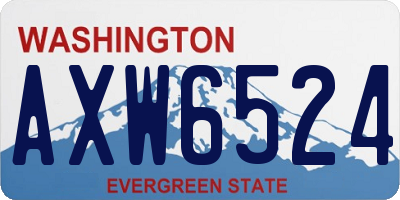 WA license plate AXW6524