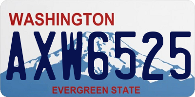 WA license plate AXW6525