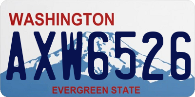 WA license plate AXW6526