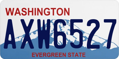WA license plate AXW6527