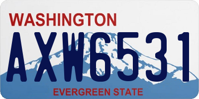 WA license plate AXW6531