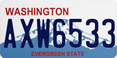 WA license plate AXW6533