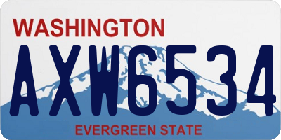 WA license plate AXW6534