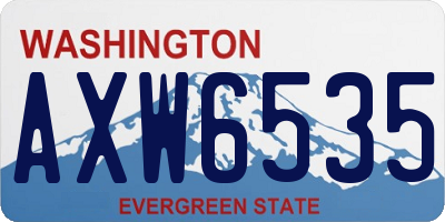 WA license plate AXW6535