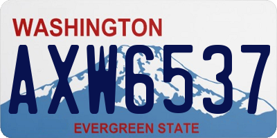 WA license plate AXW6537