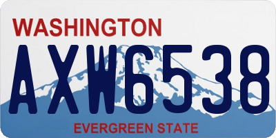 WA license plate AXW6538