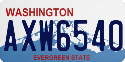 WA license plate AXW6540