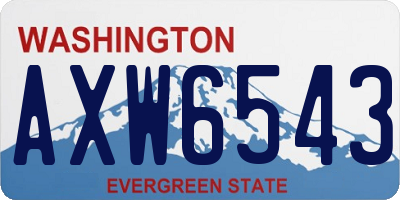 WA license plate AXW6543
