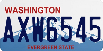 WA license plate AXW6545