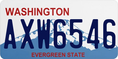 WA license plate AXW6546