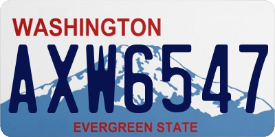 WA license plate AXW6547