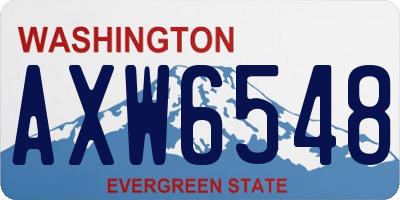WA license plate AXW6548