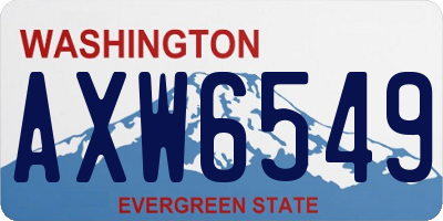 WA license plate AXW6549