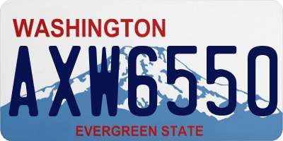 WA license plate AXW6550