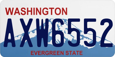 WA license plate AXW6552