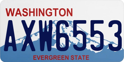 WA license plate AXW6553