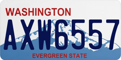 WA license plate AXW6557