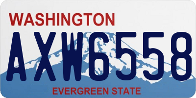 WA license plate AXW6558