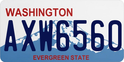 WA license plate AXW6560