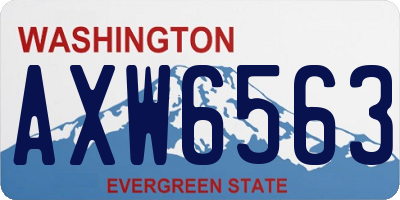WA license plate AXW6563