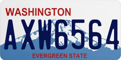 WA license plate AXW6564