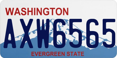 WA license plate AXW6565