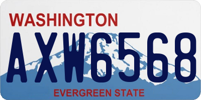 WA license plate AXW6568