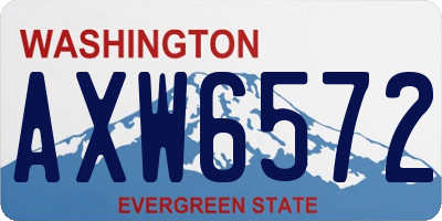 WA license plate AXW6572