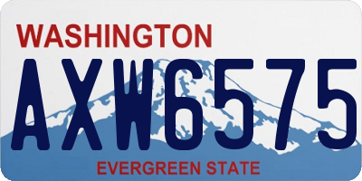 WA license plate AXW6575