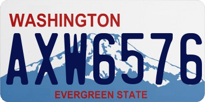 WA license plate AXW6576
