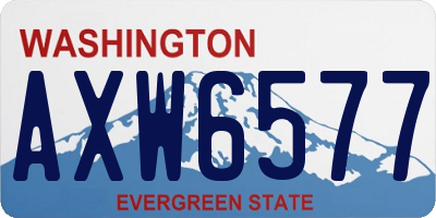 WA license plate AXW6577