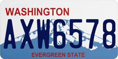 WA license plate AXW6578