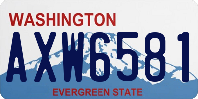 WA license plate AXW6581