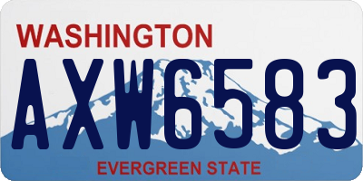 WA license plate AXW6583