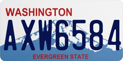 WA license plate AXW6584