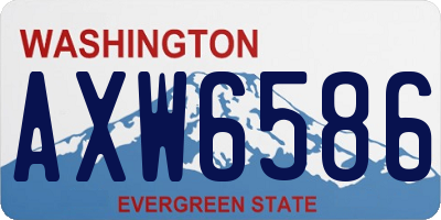 WA license plate AXW6586