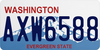 WA license plate AXW6588