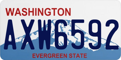 WA license plate AXW6592